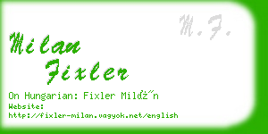 milan fixler business card